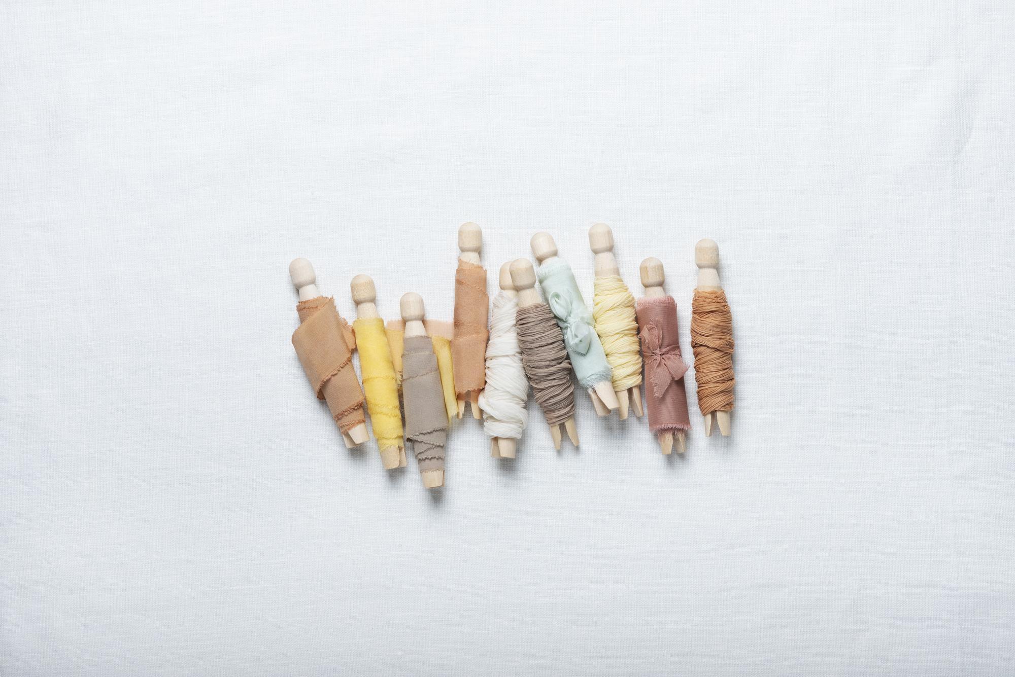 thread palette and stitched swatches
